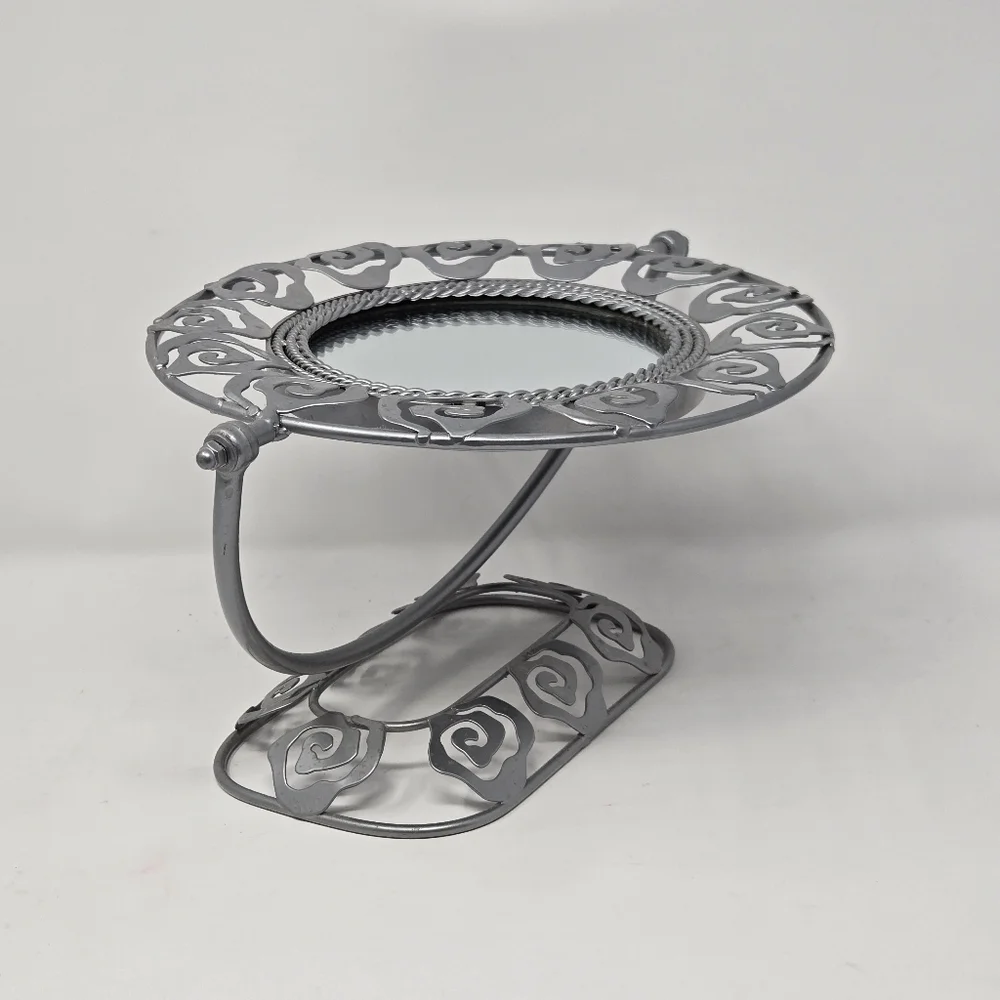 Vintage Metal Tabletop Vanity Mirror Ornate Adjustable Metal 11.5